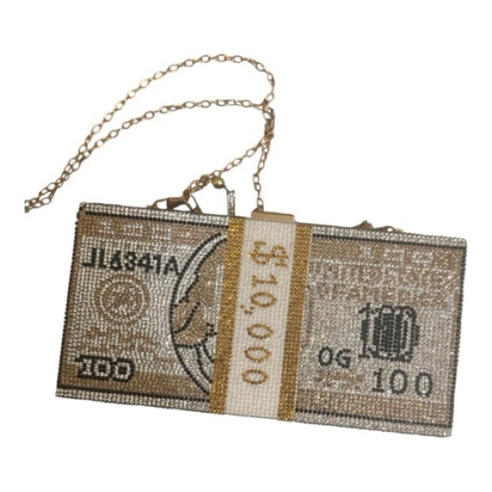 Luxurious Gold and Silver Money Clutch